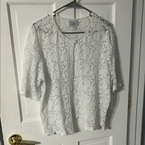 Dress Barn White Lace Cardigan
